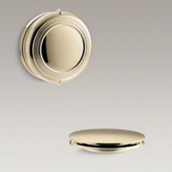 Kohler K-T37393 PureFlo Traditional Rotary Turn Cable Bath Drain Trim - Vibrant French Gold